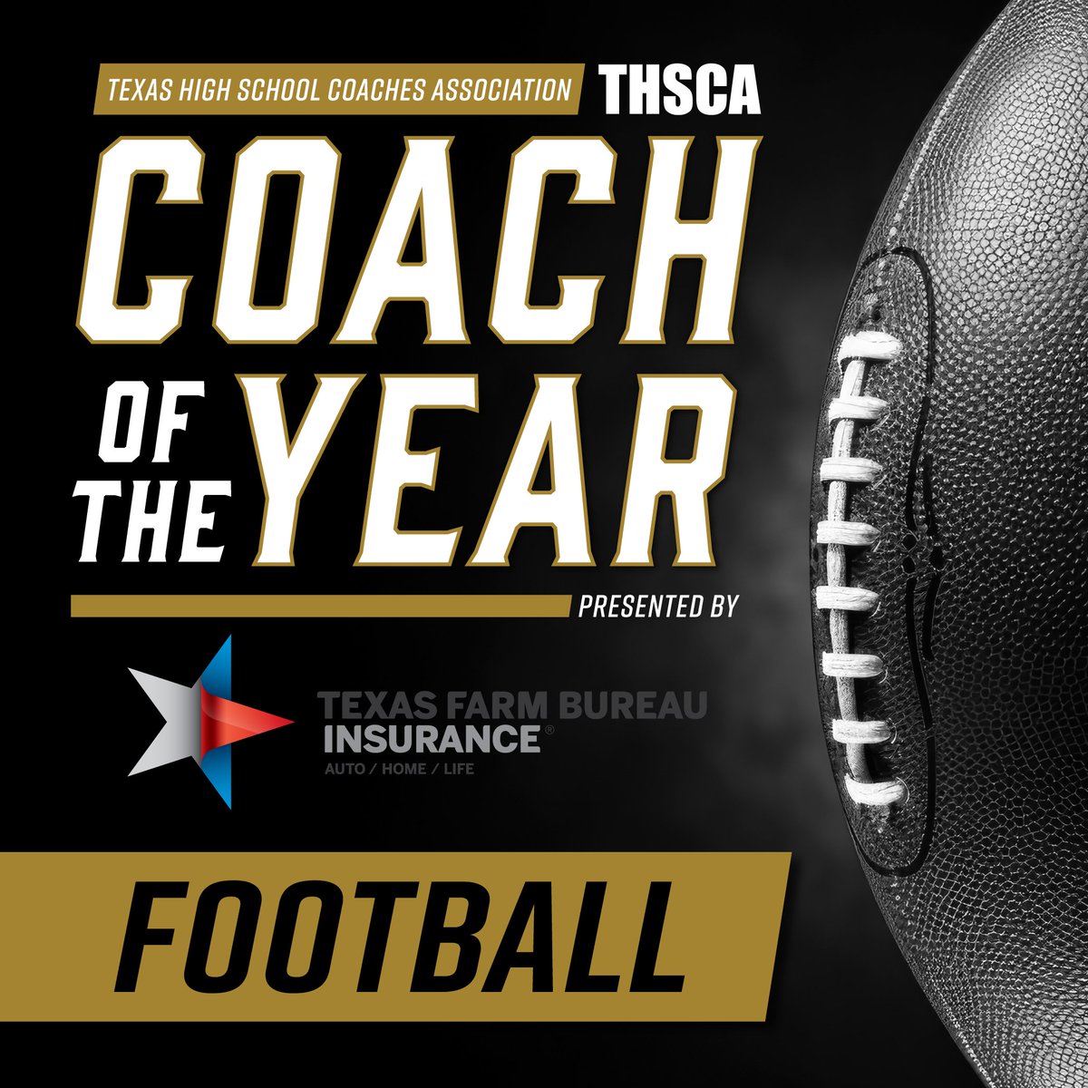 Congratulations to the recipients of the THSCA Football Regional Head Coach of the Year awards and Regional Assistant Coach of the Year awards presented by <a href="/TXFBinsurance/">Texas Farm Bureau Insurance</a>!🏈⭐️ #THSCACOTY

Find the complete list of honorees on our website➡️ thsca.com/coty