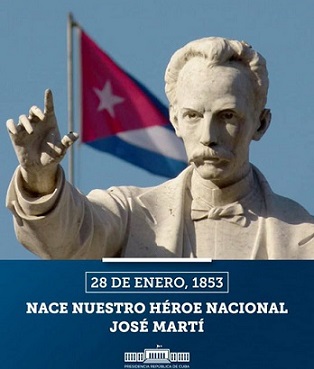 Hoy 28 de enero, conmemoramos el 172 aniversario del Natalicio del Apóstol Nacional🇨🇺, José Martí. 
#MartiVive 
#CubaViveEnSuHistoría