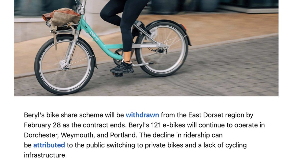 "... lack of cycling infrastructure"... <a href="/BerylBikes/">Beryl</a> #EastDorset