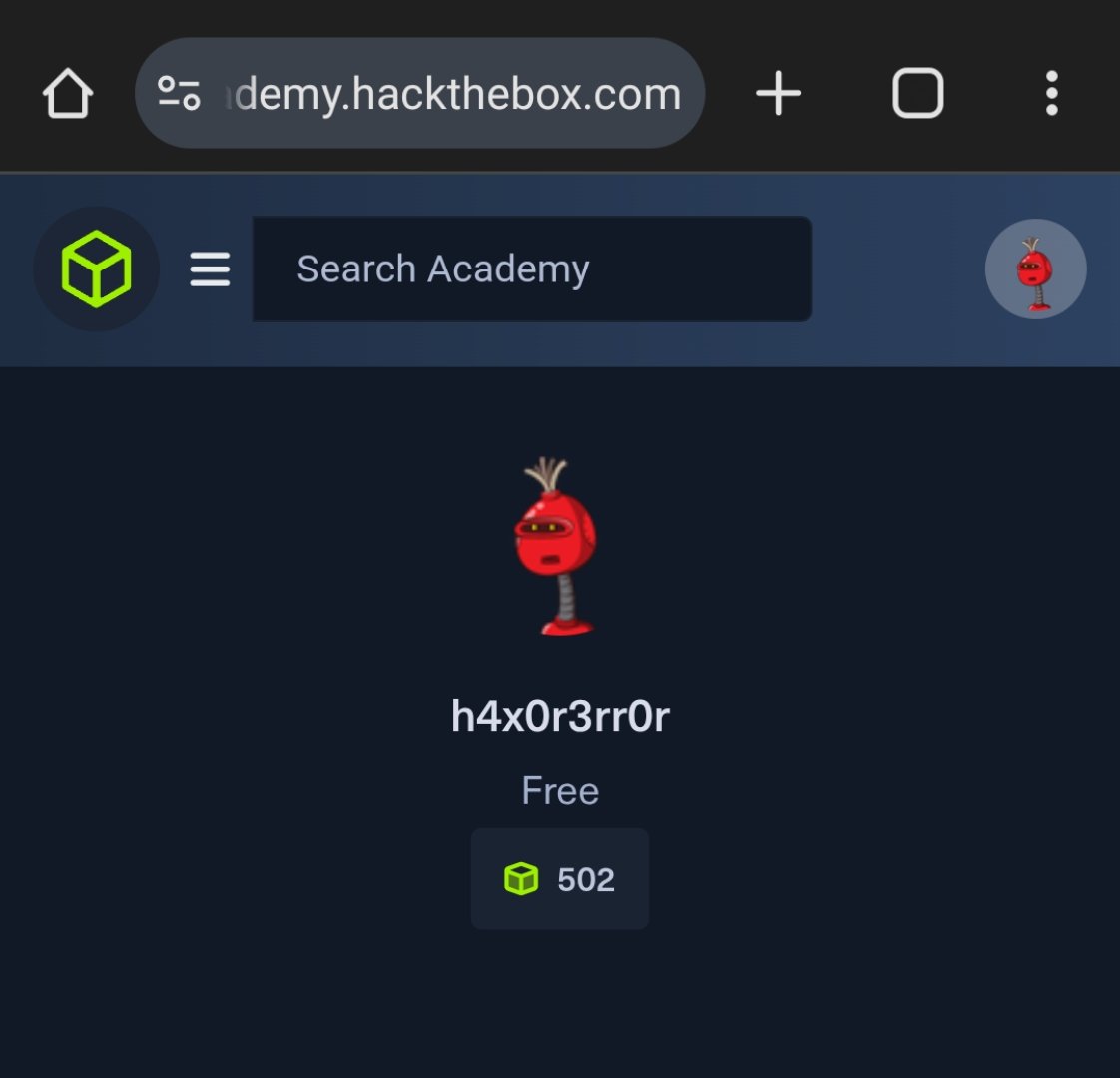 h4x0r3rr0r's tweet image. 2nd time!
Thanks again to @hackthebox_eu and @MafiaB0yy for those 500 Academy Cubes 🌚