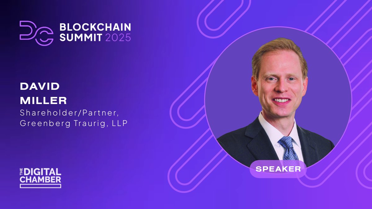 We're excited to announce <a href="/DavidMillerNYC/">David Miller</a> as a #DCBlockchain Summit 2025 featured speaker! Partner and Co-chair of <a href="/GT_Law/">Greenberg Traurig LLP</a>'s crypto enforcement practice &amp; former federal prosecutor. Join us on 3/26 as we shape blockchain for a better tomorrow: dcblockchainsummit.com