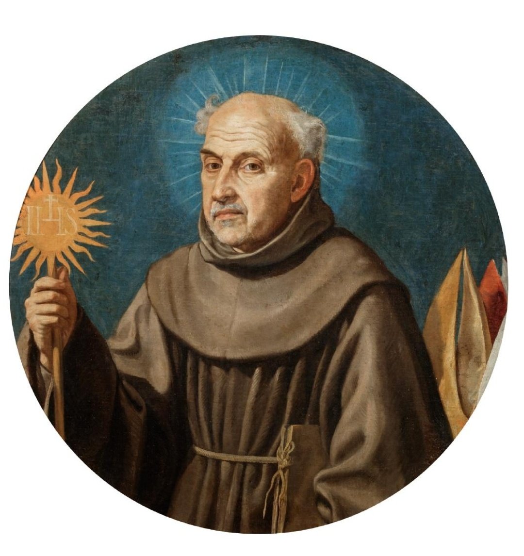 Enrmunnie's tweet photo. Si bien Luis Tristán falleció en 1624, el #MBASe le dedica ahora una pequeña muestra, con las cinco obras que en sus colecciones se le atribuyen. 

Estas cuatro (San Antonio, San Diego de Alcalá, San Luis de Tolosa y San Bernardino) se hacen proceder de San Buenaventura. https://t.co/O1OJP2hhOD