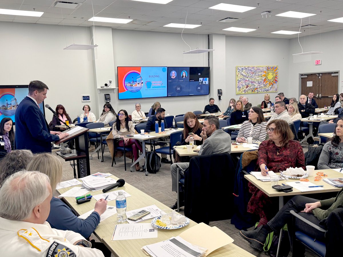 Commissioner Bill Gaughan addresses The Wright Center for Community Health’s Symposium on Aging. The event focused on the development of Dementia Friendly Lackawanna County, a program to ensure dementia patients and families have access to medical and social services they need.