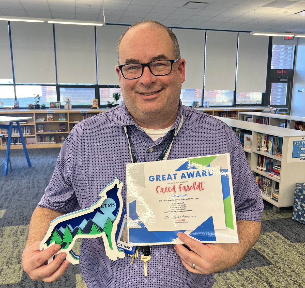 EchoTrailMiddle's tweet image. Our January “GREAT” Award Winner, Mr. Fasoldt Thanks for all you do!
#ExpectgreaTness