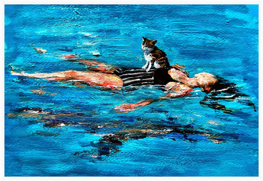 <a href="/CozomoMedici/">Cozomo de’ Medici</a> <a href="/rollbit/">Rollbit</a> <a href="/ripcache/">ripcache</a> Happy #ArtTank

"Floating Bliss"
 A cat, a sea, and a story that never reaches the shore.
(Acrylic on cardboard)

1/1 edition on <a href="/walletbubbles/">WB</a>
$130
disq.us/t/4rtgldn