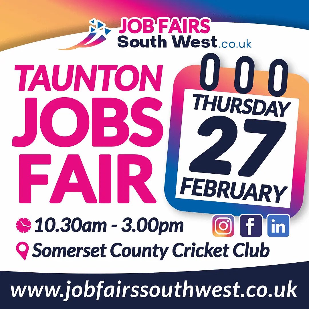 JobsSouthWest.co.uk (@somersetjob) on Twitter photo We are holding the popular Taunton Jobs Fair again soon.  Save the date We are holding the popular Taunton Jobs Fair again soon.  Save the date