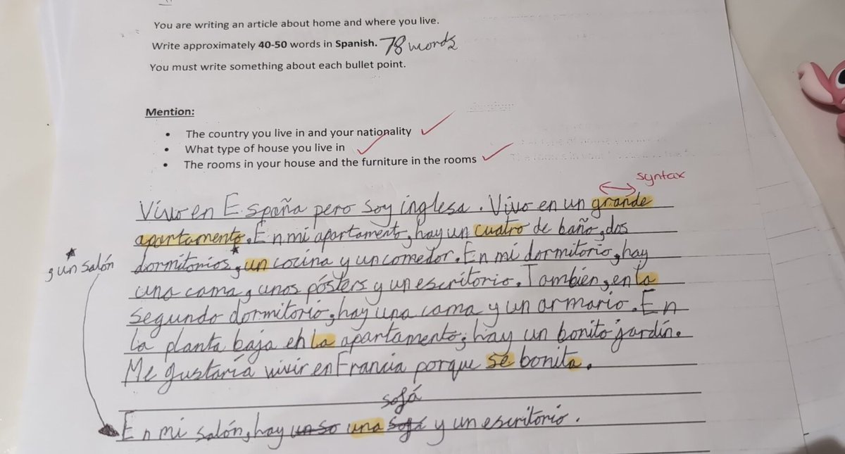 A wonderful Y7 written assessment using the new <a href="/PearsonEdexcel/">Pearson Edexcel</a> 40-50 word structure. Muy orgullosa 💖 <a href="/LowtonCofEHigh/">Lowton CofE High</a>