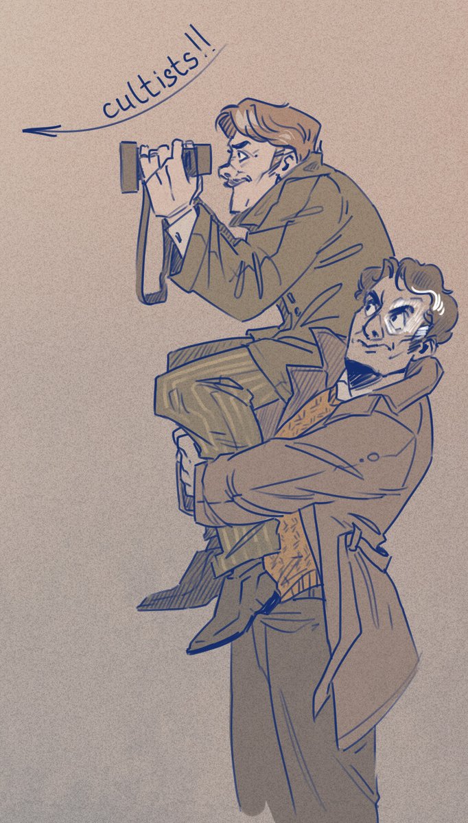 Lynx_the_artist's tweet photo. Detectives are detectiving!
Even if (when, I hope!) Arthur and John will split up, they will still continue to hunt the cultists. 
#malevolentpodcast #malevolent https://t.co/1l9zdlelwT