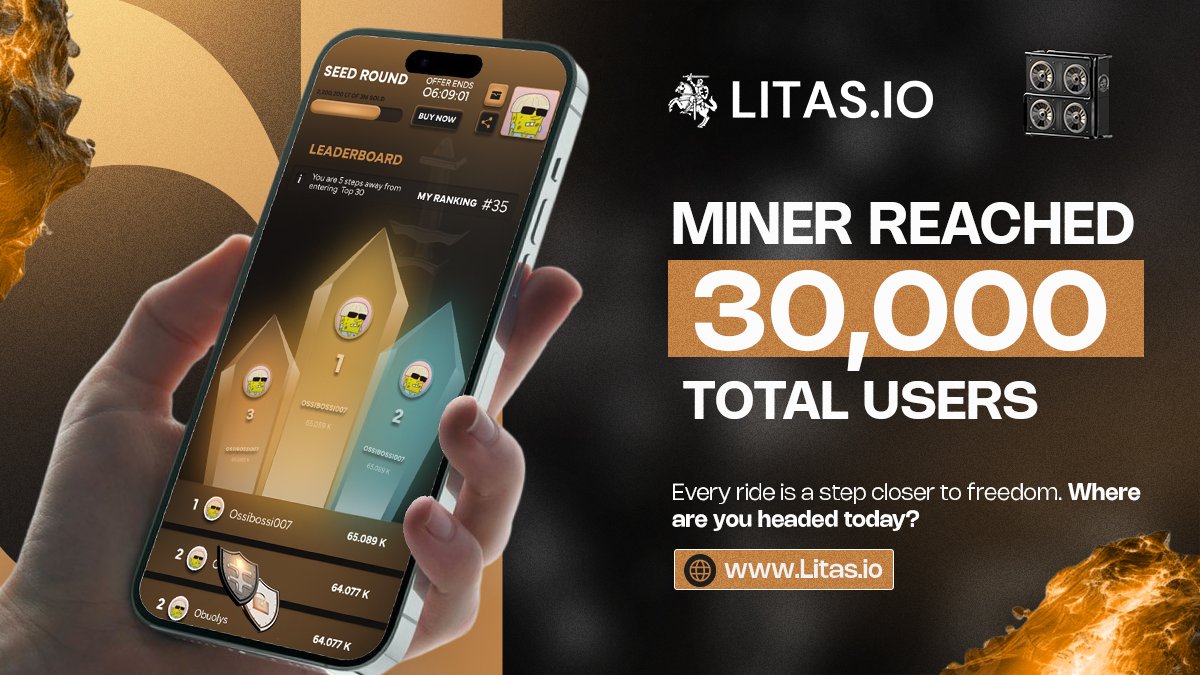 LITAS_IO's tweet photo. 🔥 $LITAS Miner Game is heating up! 🔥

We’re thrilled to announce that we’ve hit a major milestone - 30,000 users and the number is growing by the second! 🚀 Thanks to our recent marketing campaigns and increased exposure, traffic has been pouring in, and this is just the beginning.

Word about $LITAS is spreading fast across the crypto sector, don’t miss your chance to join the movement and start mining today!

Miner Game offers a simple, user-friendly experience designed to encourage participation from everyone. Our mission is to build a large, active community that drives engagement and supports growth in the Litas ecosystem.

Learn more and start mining at https://t.co/sDhz7CiYjz. Let’s build the future together! 💎

📚 Follow @crypto_auris for more useful info!

#Litas #CryptoMining #RWA