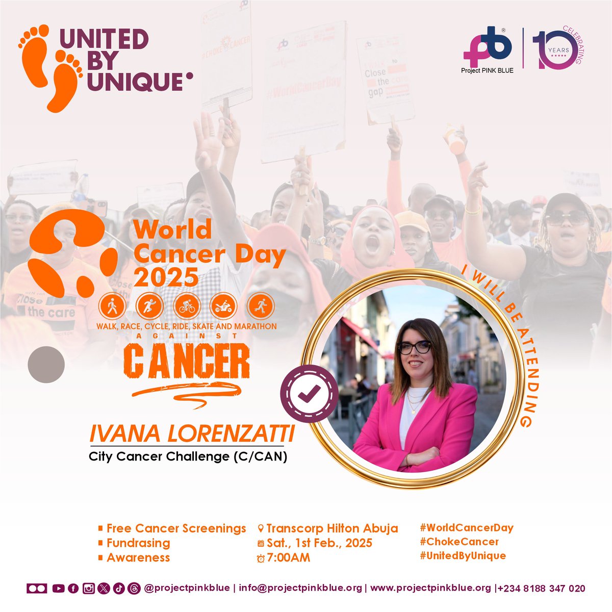 Can’t wait to join the #WorldCancerDay walk organised by <a href="/projectpinkblue/">Project PINK BLUE</a>! 

See you there ⤵️

#ChokeCancer #UnitedByUnique