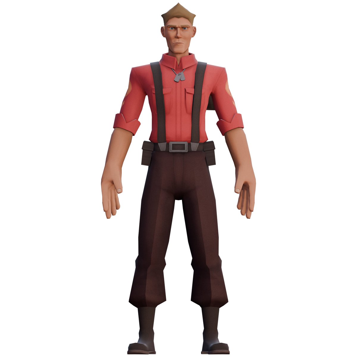 Aether195's tweet photo. I finished the last model from the mercs seen in the 7th TF2 comic. this time, Team Citadel's Scout(?) or Soldier(?) not really sure #TF2 #tf2fanart https://t.co/OrNDrymjkb