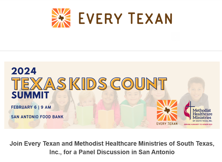 📢Calling all data heads and people who care about Texas Children! 👨‍👩‍👧‍👦 Next Thursday 2/6 at 9am join <a href="/EveryTxn/">Every Texan</a>  and <a href="/mhmstx/">Methodist Healthcare Ministries</a> to talk about our new Texas Kids Count (<a href="/aecfkidscount/">KIDS COUNT</a>) 2024 Report! Register here! -->  
lnkd.in/gqA3NXVM