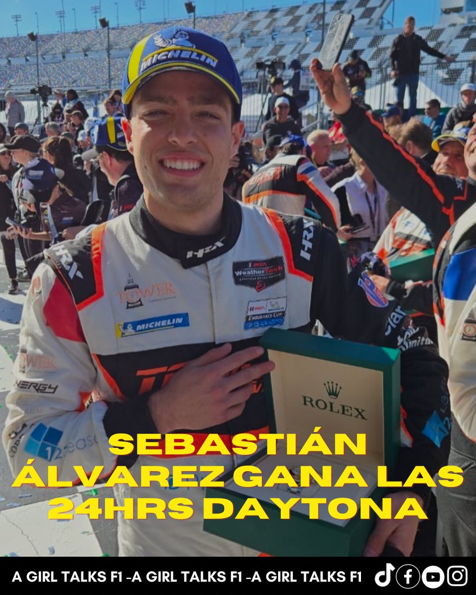 agirltalksf1's tweet photo. El piloto mexicano, Sebastián Álvarez, gana las 24 Horas de Daytona. Gran orgullo mexicano, ¡felicidades Sebas! 🏆
Comenta una 🇲🇽 si tu también eres de México. #agirltalksF1 #SebastianAlvarez #PilotoMexicano #24hrsdaytona https://t.co/IL3MzpueZO