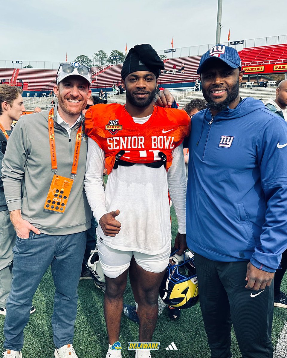 Delaware_FB's tweet image. The Draft Starts In Mobile. ✔️

@MarcusYarns making some noise at the @seniorbowl!