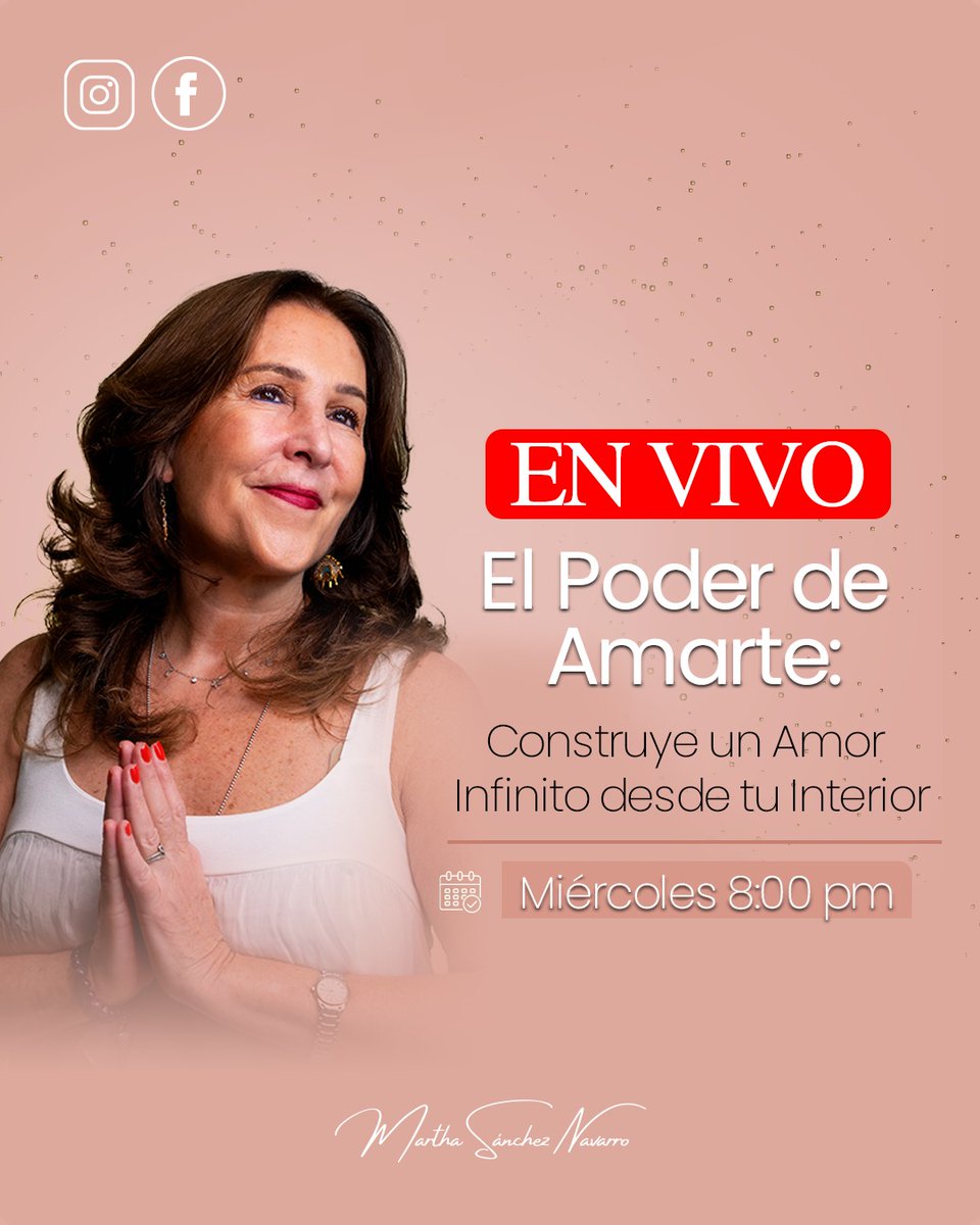 ¿Sabías que el amor más importante de tu vida es el que tienes contigo mism@?

Este miércoles 29 de enero, a las 8:00 PM te invito a un live donde habalremos sobre El poder de amarte y cómo construir un amor infinito desde tu interior.

#AmorPropio #ElPoderDeAmarte