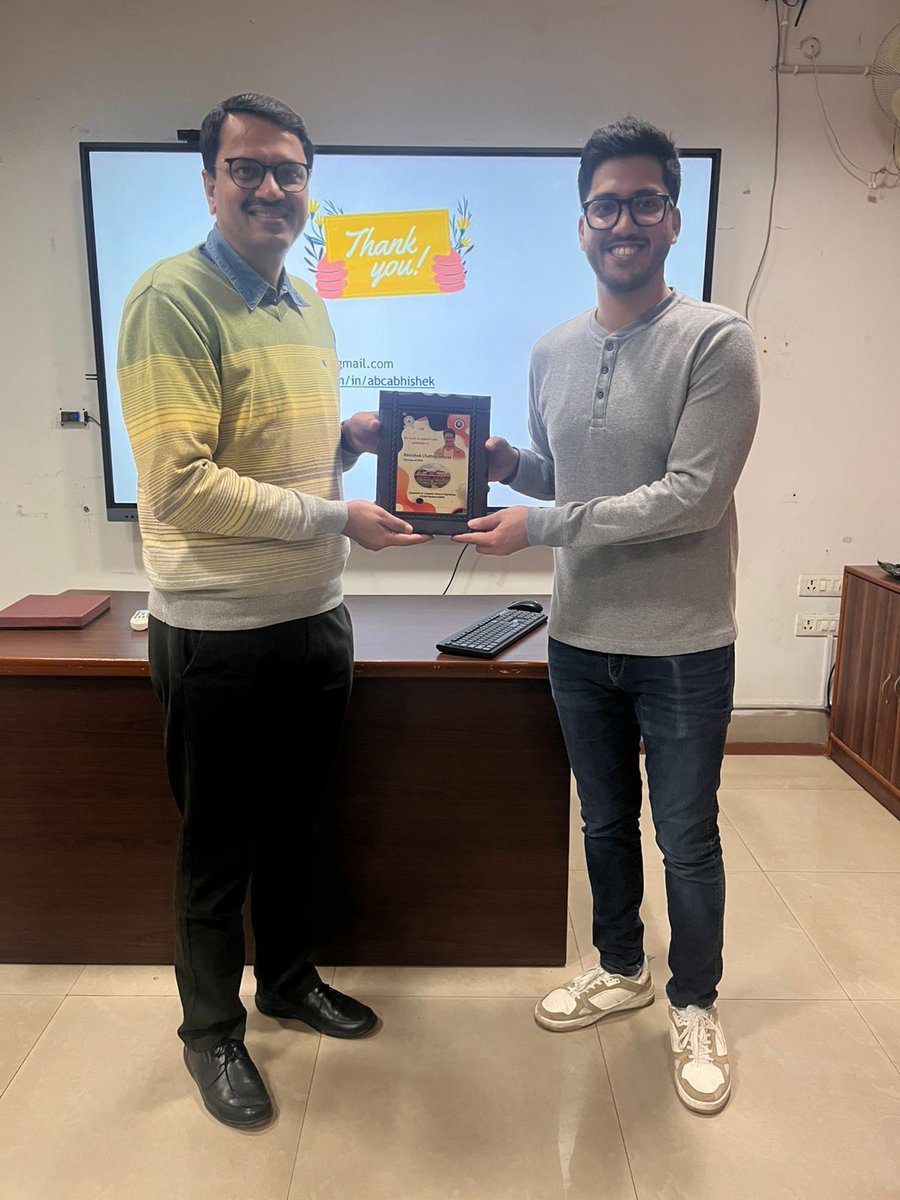 cse_iitism's tweet image. 🚀 Exciting update from the CSE Dept! We hosted Mr. Abhishek Chattopadhyay, a 2019 grad and President of India Gold Medalist. Currently at Amazon, he shared insights on tech and soft skills.  #CSEDept #Inspiration