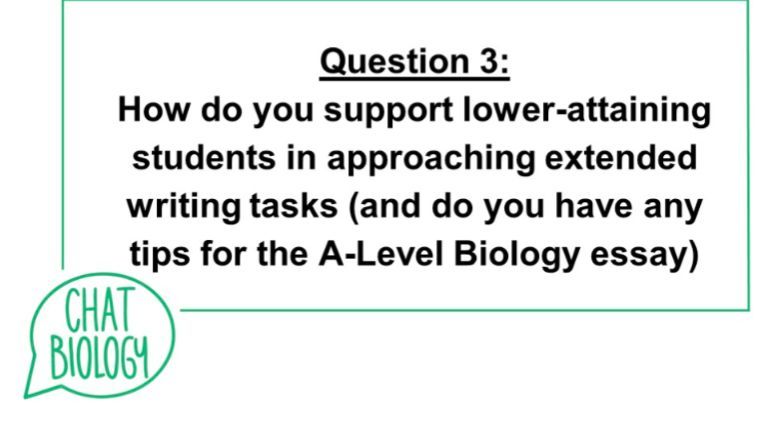 chatbiology's tweet photo. Thanks for all the ideas so far! 

Onto our final question for tonight - about long form writing support especially that AQA essay! 

Don't forget to share 

#ChatBiology #Edutwitter https://t.co/IT8LFaaVBJ