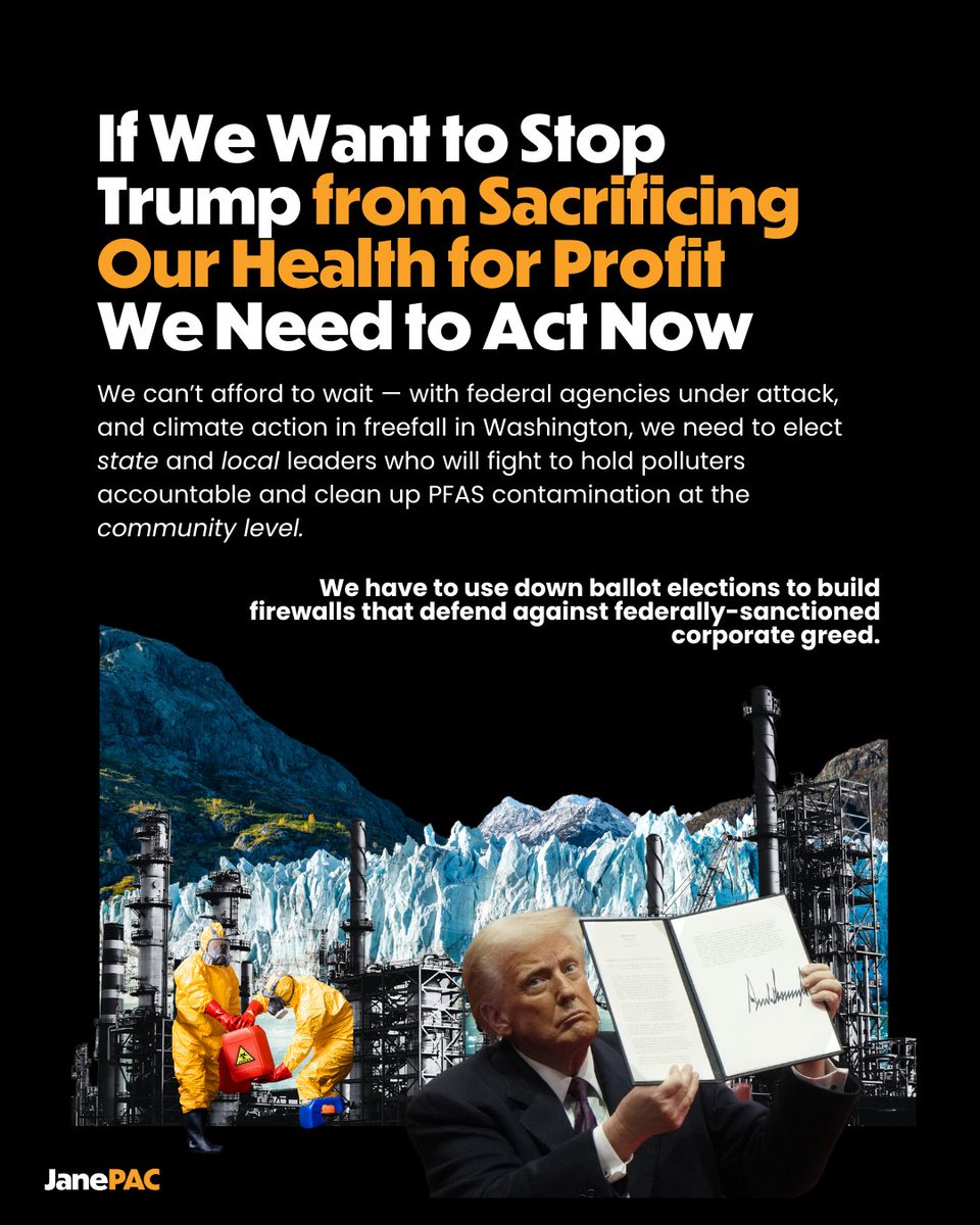 We have to use down ballot elections to build firewalls that defend against federally-sanctioned corporate greed, and you can help.

Chip in $5, $25, or whatever you can at janepac.com/trump-attacks-… to power this fight.