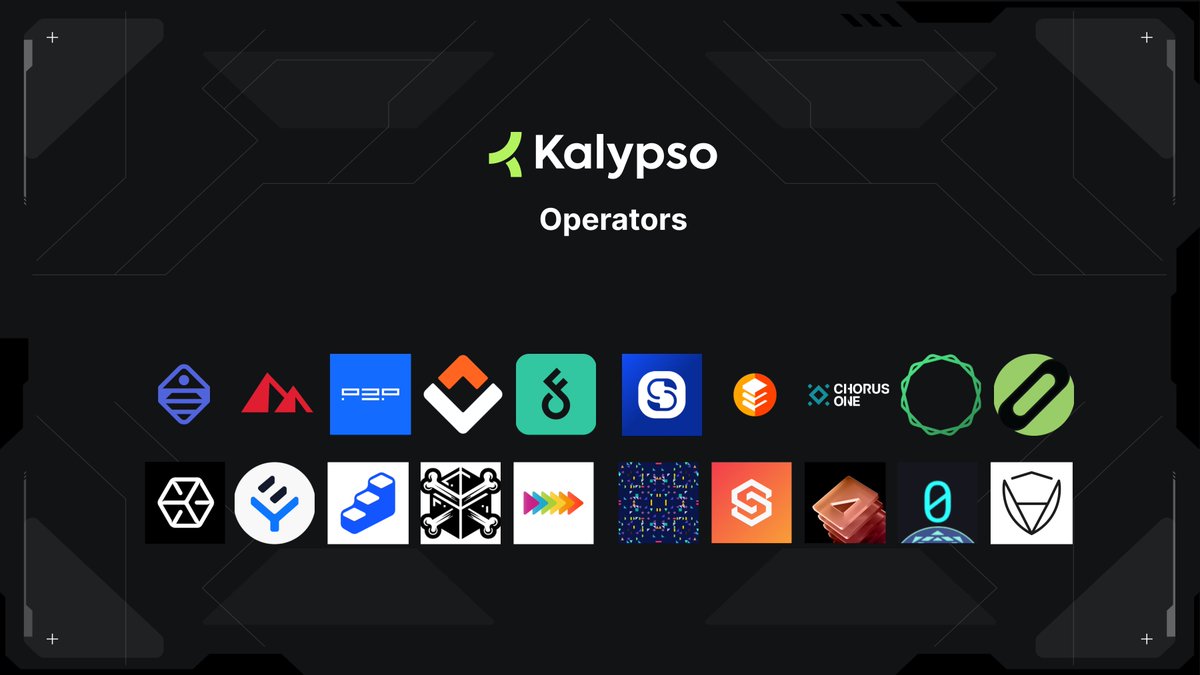 KalypsoProver's tweet photo. We're happy to share that we'll be going live with an exemplary set of operators: @P2Pvalidator @ChorusOne @stakefish @everstake_pool @Kiln_finance @PierTwo_com @StakinOfficial @FinoaConsensus @luganodes @nodeinfra @SpectrumStaking @EigenYields @BlockBones232 @staketab and more! https://t.co/Vkgm3XO14q