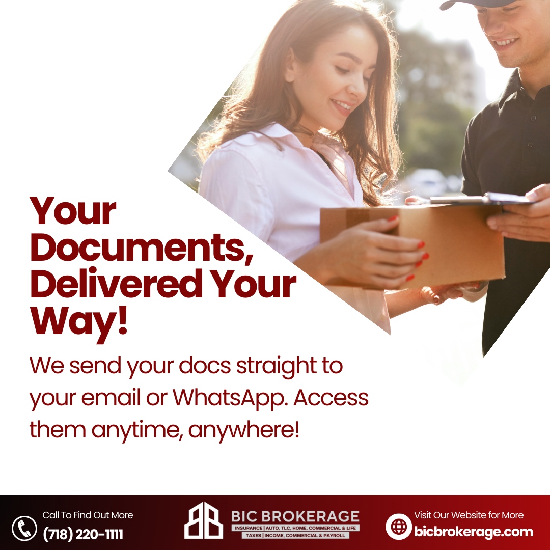 bicbrokerage's tweet photo. Waiting for documents to be delivered can be a hassle. At BIC Brokerage, we offer a solution! Get your documents delivered directly to your email or WhatsApp, so you can access them instantly without the wait. Convenient, secure, and simple.

Need faster document access? Visit... https://t.co/sAPKXubAS2