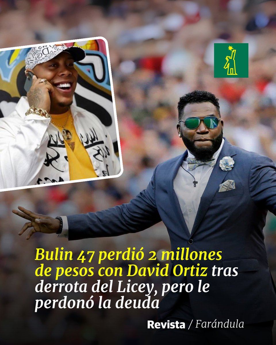 DiarioLibre's tweet photo. ✨ | #Farándula | A pesar de haber ganado la apuesta, Ortiz perdonó la deuda de Bulin 47, quien apostó 2 millones. "Los dos tuyos no van. Tú eres vacano con los pobres"
🔗https://t.co/XClC4I7xF4
#DiarioLibre #Noticias #Bulin47 #DavidOrtiz #ApuestaMillonaria #LeonesVsLicey https://t.co/LVtQ2ntqTH