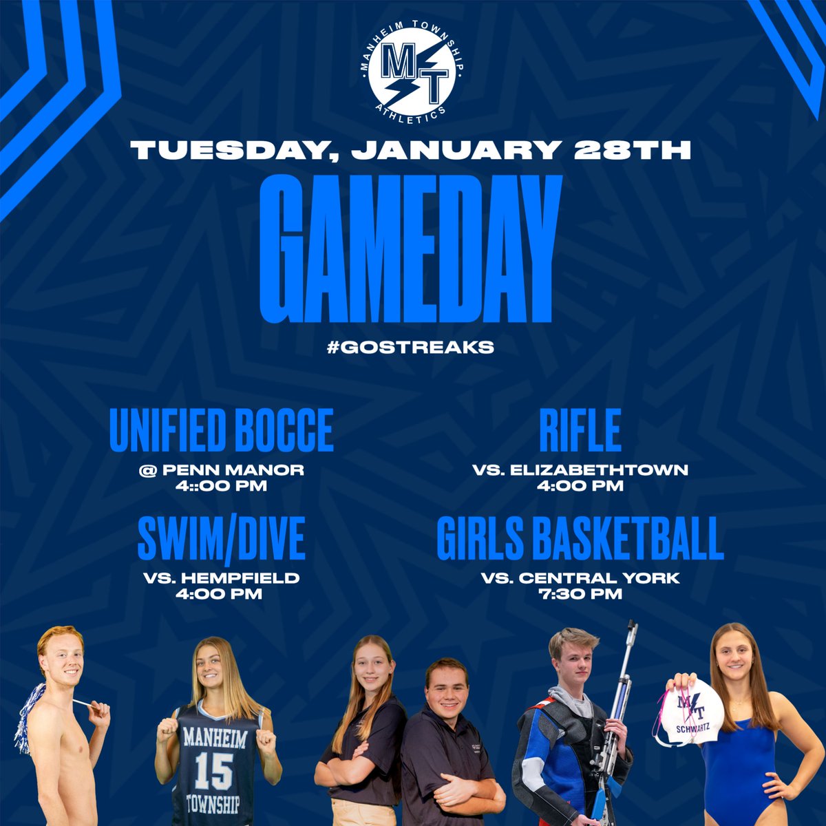 We have a few huge contests today as winter regular seasons are winding down! 

Best of luck to all of our teams as they look to finish their regular seasons strong!

#GOSTREAKS