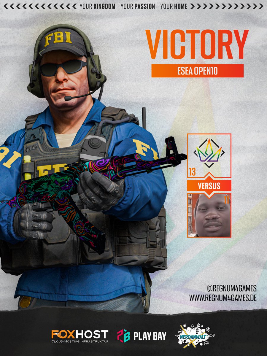 regnum4games (@regnum4games) on Twitter photo Auch für unser #OLDSQL Academyteam endet der Tag mit einem Win! Damit stehen die Jungs in der <a href="/ESEA/">ESEA League</a> Open 10 erfolgreich mit 3:1!
✅| Anubis - 13:11
Vielen Dank an <a href="/LordChewTV/">LordChewTV</a> und <a href="/DuckyyDE/">Duckyy @Gamescom</a> für den Cast!
#getcrowned | #r4g Auch für unser #OLDSQL Academyteam endet der Tag mit einem Win! Damit stehen die Jungs in der <a href="/ESEA/">ESEA League</a> Open 10 erfolgreich mit 3:1!
✅| Anubis - 13:11
Vielen Dank an <a href="/LordChewTV/">LordChewTV</a> und <a href="/DuckyyDE/">Duckyy @Gamescom</a> für den Cast!
#getcrowned | #r4g