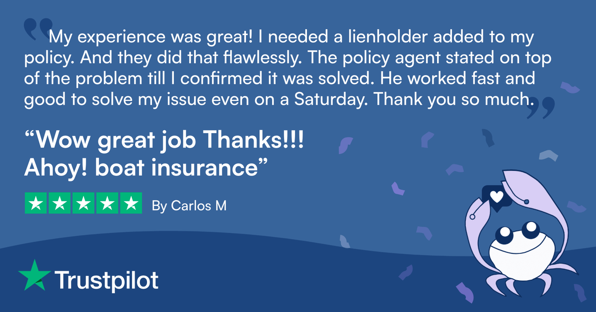 ahoy_insurance's tweet image. Real feedback from real boaters! 🌟
Thank you, Carlos, for your kind words and for trusting Ahoy! to provide seamless and reliable service. 🚤💙
Ready to experience insurance made for boaters, by boaters? Get a quote today at ahoy.insure

#Trustpilot #AhoyInsurance