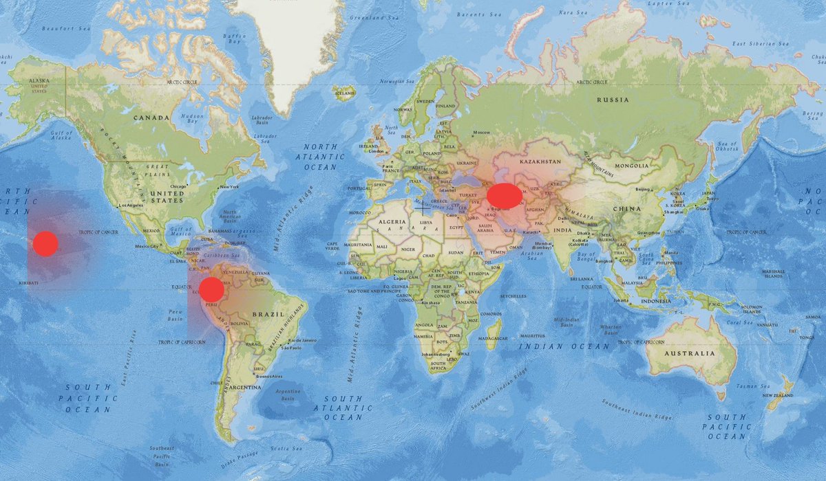 EarthquakeChil1's tweet image. Buenas Tardes #RiskMap / Hawaii / Turquía/Ecuador Border Colombia