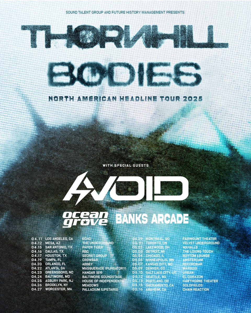 oceangrove's tweet photo. NORTH AMERICA TOUR 2025 🇨🇦 

We’re finally coming back to USA/Canada this April &amp; May — supporting our favourite mates @thornhillmelb 

Tickets go on-sale Friday 31 January — 10am local time 🔗 https://t.co/ofbGycCJcS https://t.co/7WonmebnIh