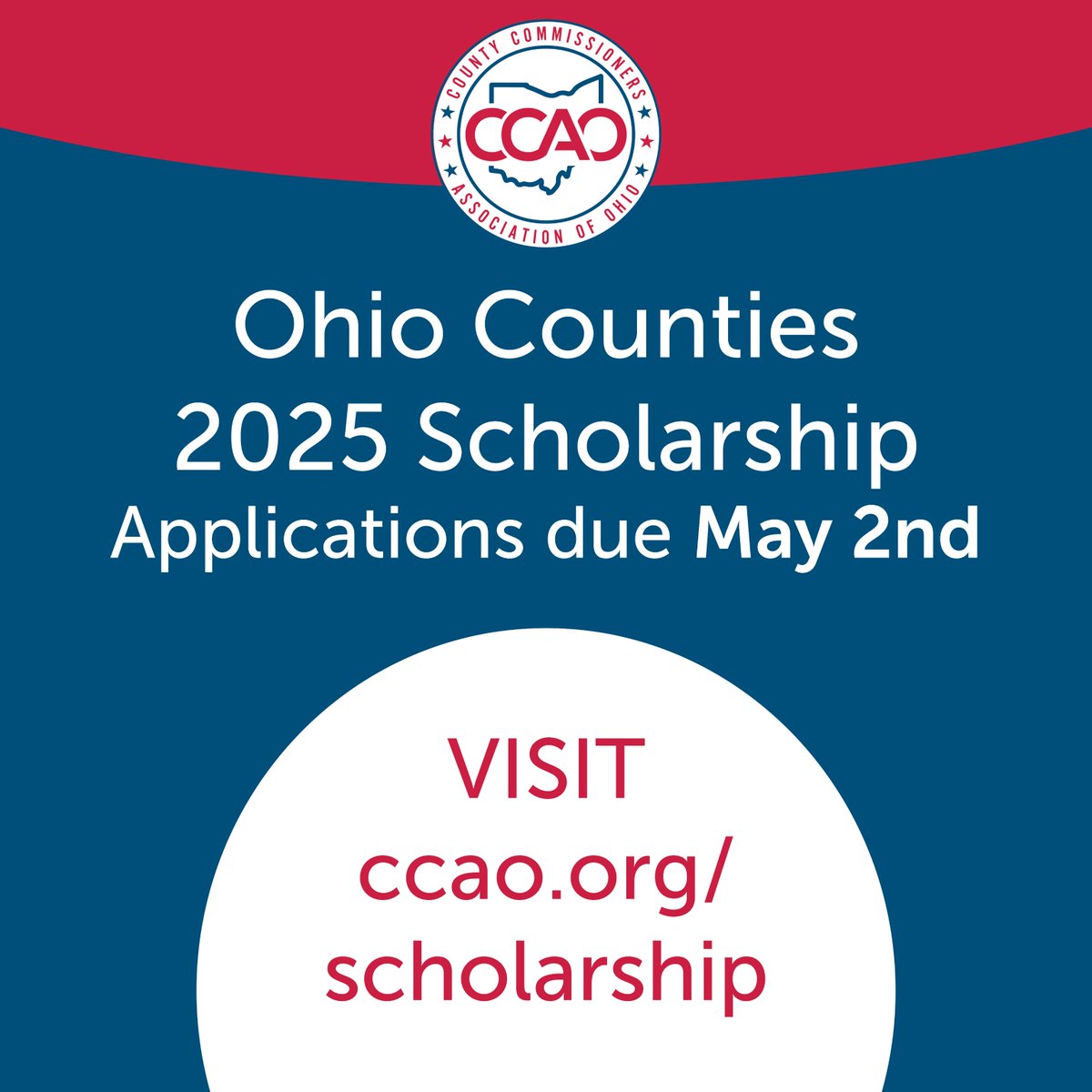 OHCounties's tweet image. It's that time of year again! The 2025 Ohio Counties Scholarship is open to high school seniors across the state.

Apply by Friday, May 2: ccao.org/scholarship 

#ScholarshipOpportunity #PublicService #StrongerCountiesStrongerOhio