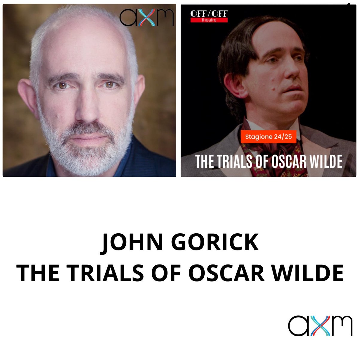 Tonight is opening night for John Gorick in The Trials of Oscar Wilde in Italy