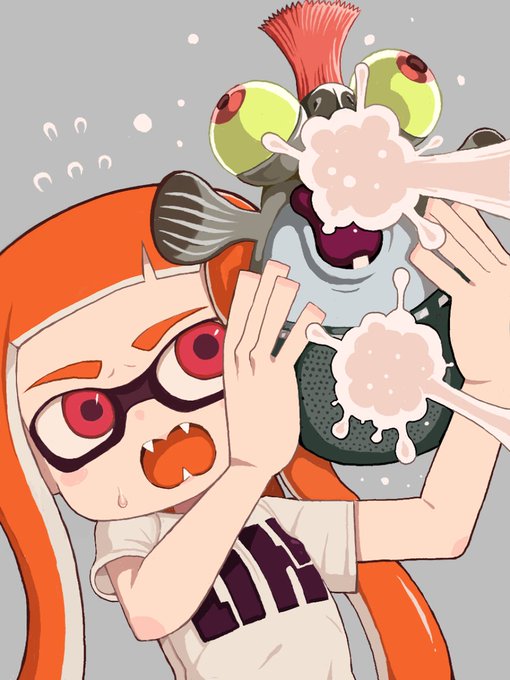 インクをかけられるイカちゃん50♥ 