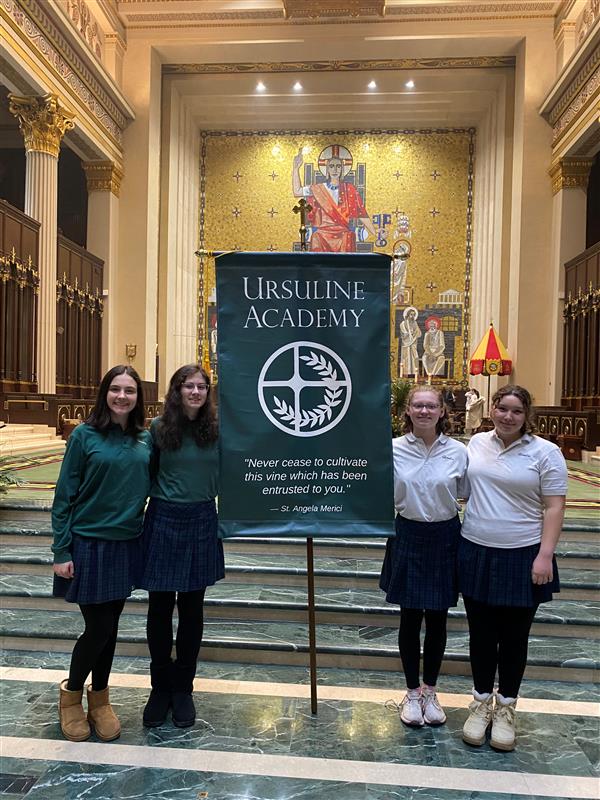 Our Lions were fantastic Ursuline ambassadors at the Catholic Schools Week Mass at the Cathedral Basilica of St. Peter in Chains. Thank you to seniors Anne, Justine, Margaret, and Reese for representing UA! 🕊️