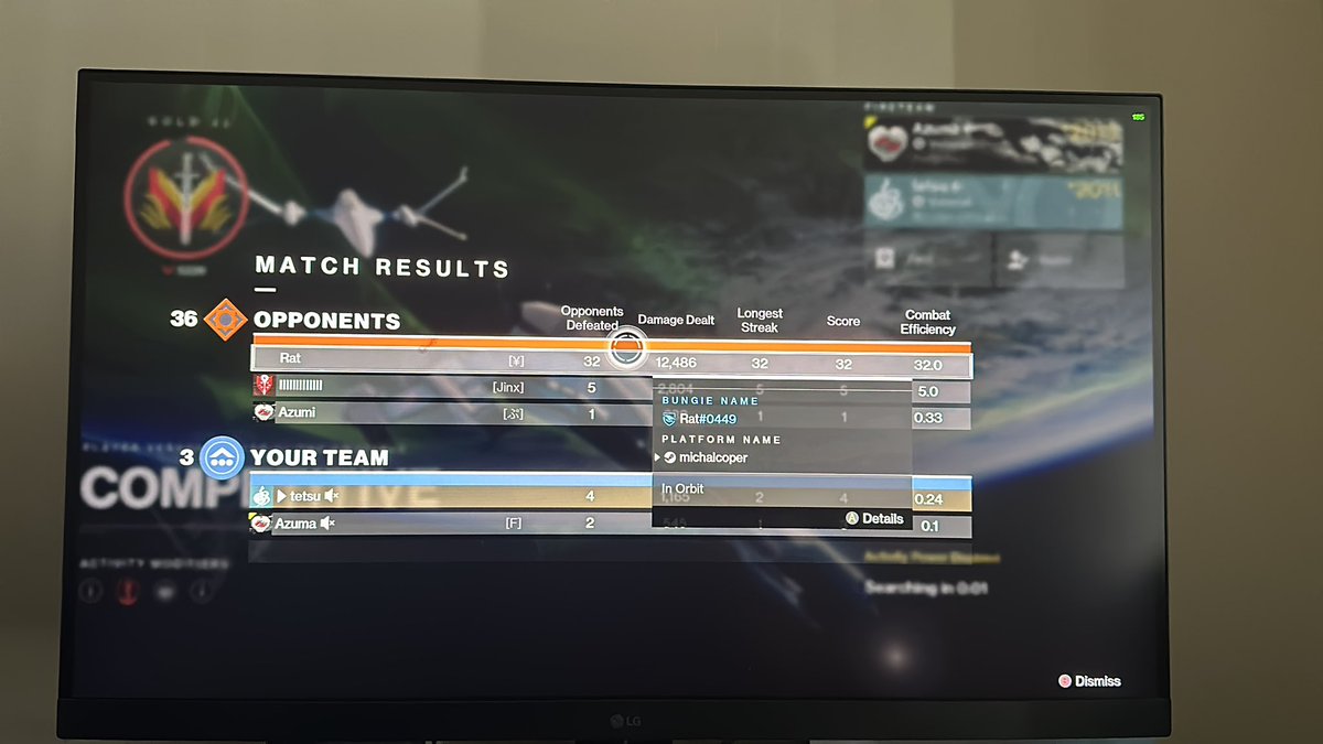 Love it when cheaters still play and my original account gets perma banned with zero context, thanks <a href="/Bungie/">Bungie</a> 💀
<a href="/BungieHelp/">Bungie Help</a> at least ban em plz