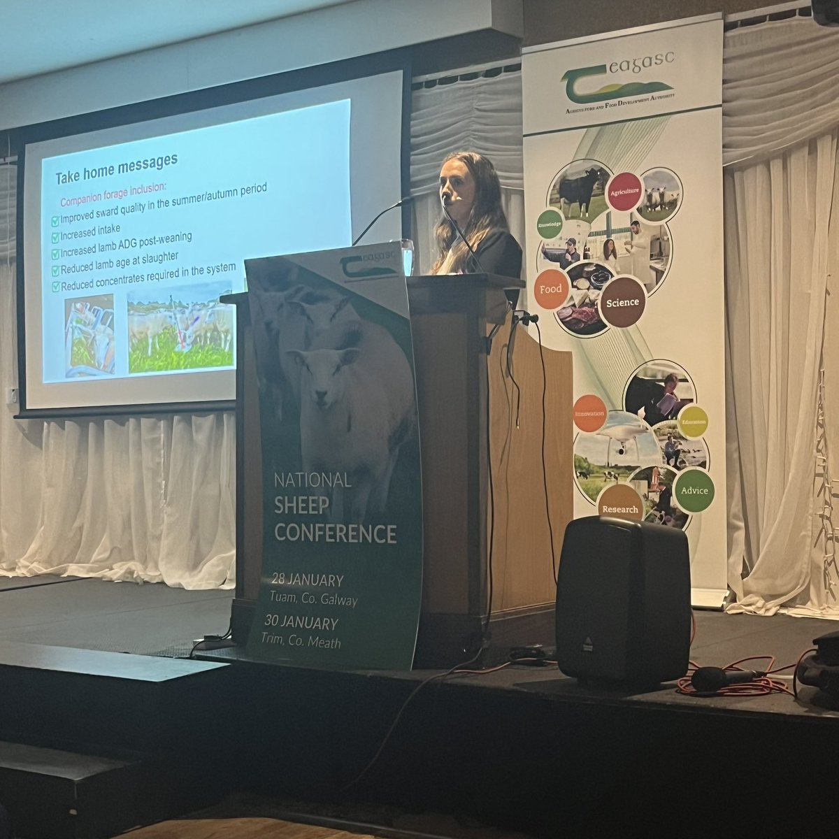 Sarah Woodmartin, Teagasc is speaking about how botanically diverse swards increase lamb performance and play an important role in enhancing the environmental sustainability of pasture-based sheep production systems.