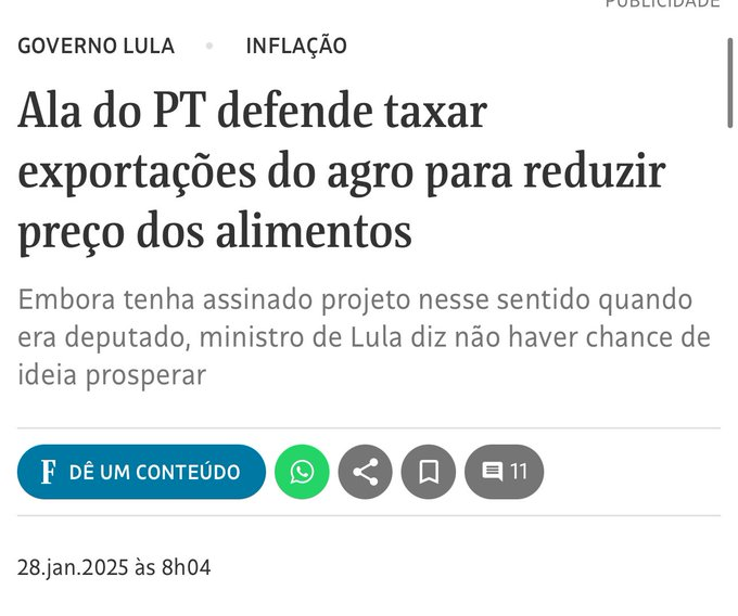 livioluizso's tweet image. CONSEQUÊNCIAS DA ELEVAÇÃO DO IMPOSTO DE EXPORTAÇÃO.

A elevação das alíquotas de exportação de produtos agropecuários tem sido usada como uma medida para combater a alta de preços de alimentos no mercado interno. Embora essa política possa surtir efeitos no curto prazo, sua…