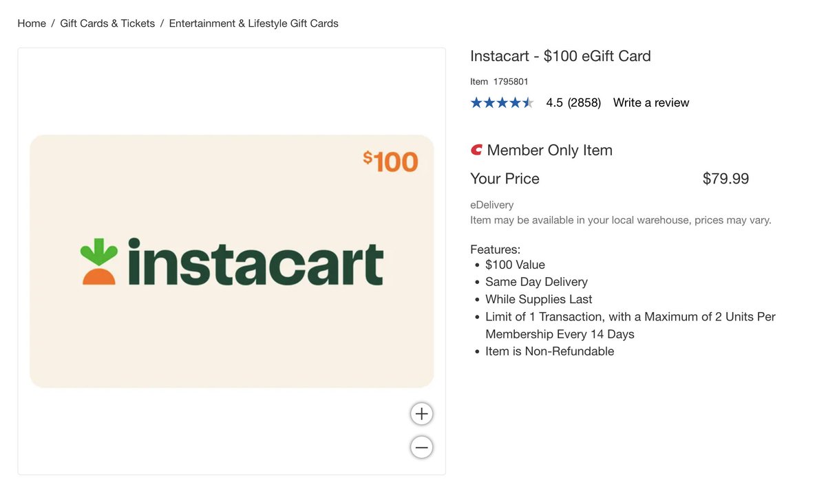 RobDonnelly47's tweet image. What's the logic for Instacart/Uber/Doordash constantly offering giftcards for 20% off? The discount is large enough to make delivery approx same cost as in store.