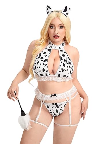EmptyMilkies's tweet image. I just received OYOANGLE Women's Plus Size 6 Piece Cow Print Cut Out Garter Costume Cosplay Lingerie Set - X-Large Plus - Black and White from moomoonvt via Throne. Thank you! throne.com/emptymilkies #Wishlist #Throne