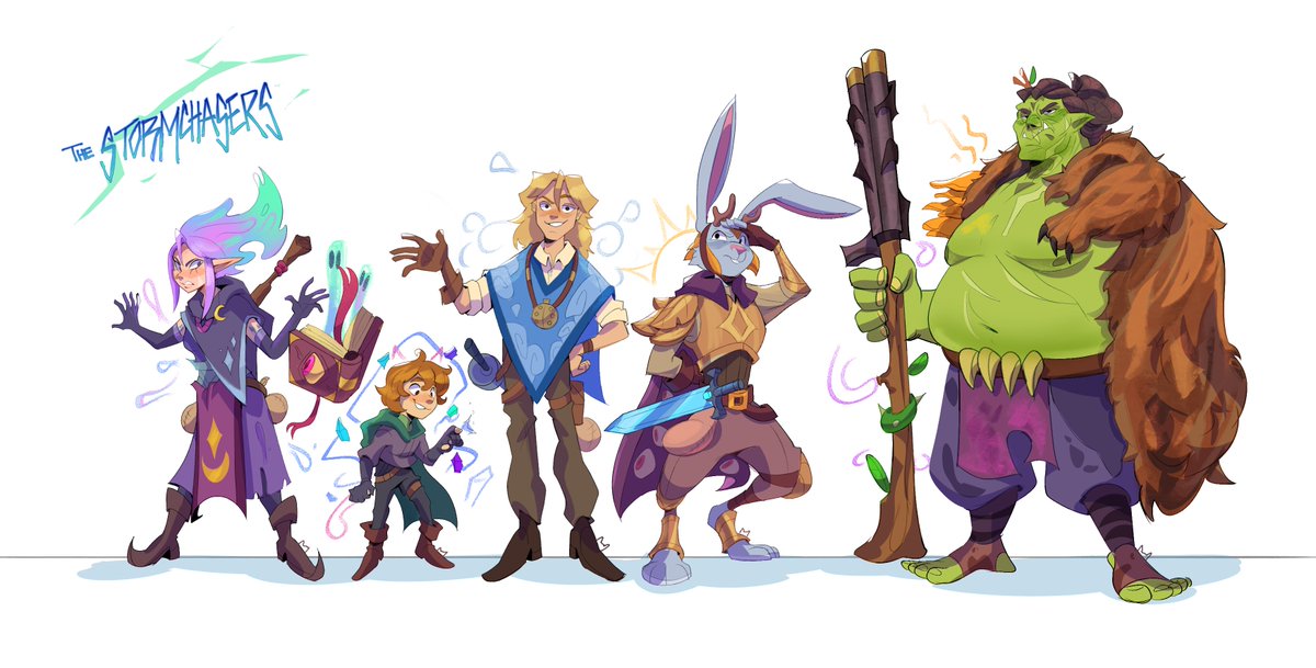 ikyiri's tweet photo. My Dnd party 💕 #characterdesign https://t.co/LR9DE8kbka