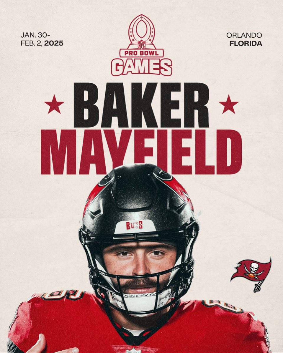 BAKER MAYFIELD WILL NOW BE IN THE PRO BOWL 🔥🔥🔥

(Replacing Jayden Daniels)

First Buccaneers QB in history to receive multiple pro bowl invites. 🏴‍☠️