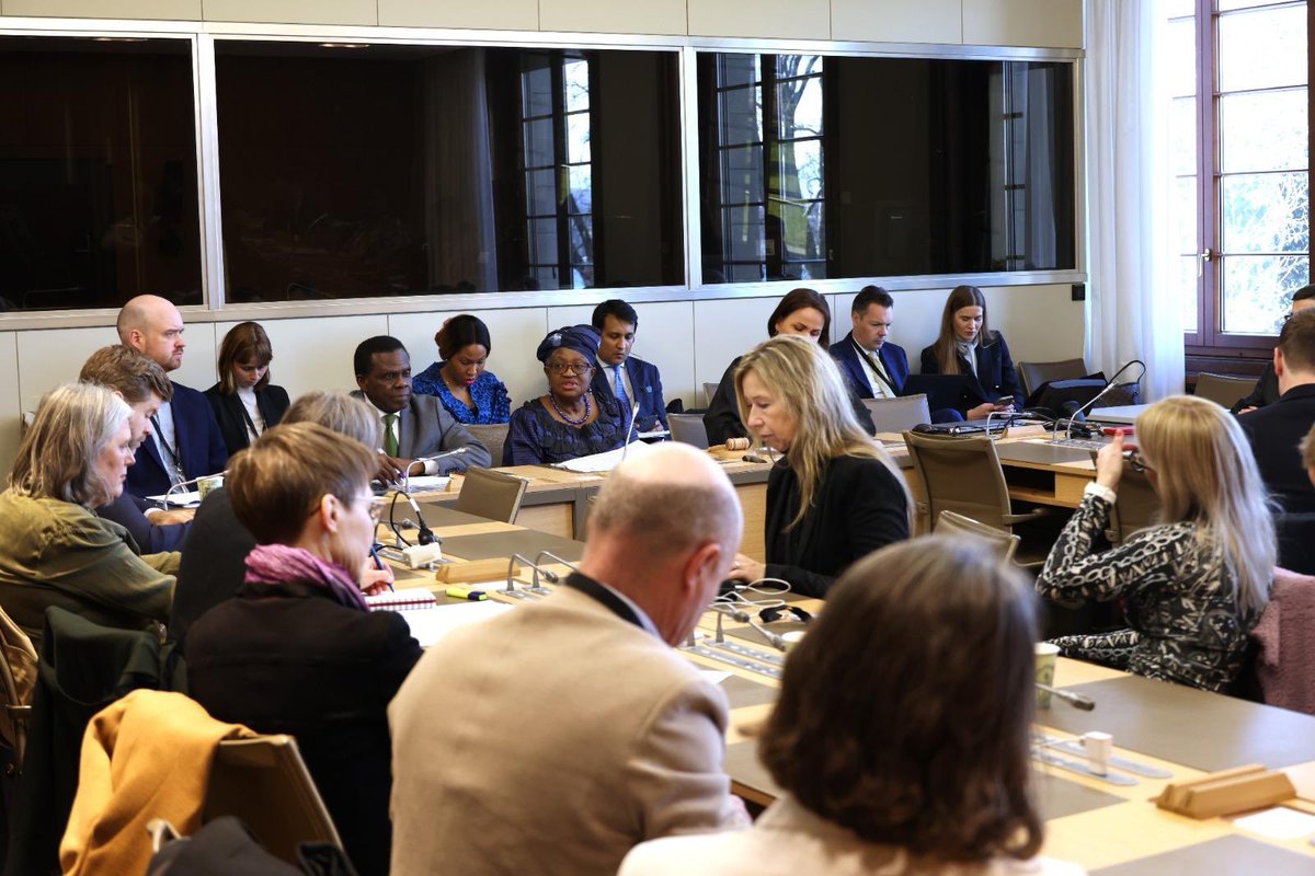 A productive exchange with <a href="/EFTAsecretariat/">EFTA Secretariat</a> Parliamentarians representing Switzerland, Norway, Lichtenstein, and Iceland. Setting out WTO priorities going forward and also exchanging on the important role of a stable fair and predictable Multilateral Trading System for this group