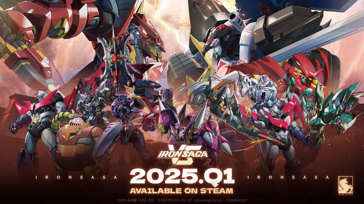 The fighting game spinoff of the mobile game @ironsagaen is releasing before April.

Follow &amp; Repost to be eligible for our giveaway of 3 Steam codes of the game!🎁🤖

(Giveaway ends on February 15, codes delivered on game release)

▼Steam:
store.steampowered.com/app/2463800/

#fgc #mecha