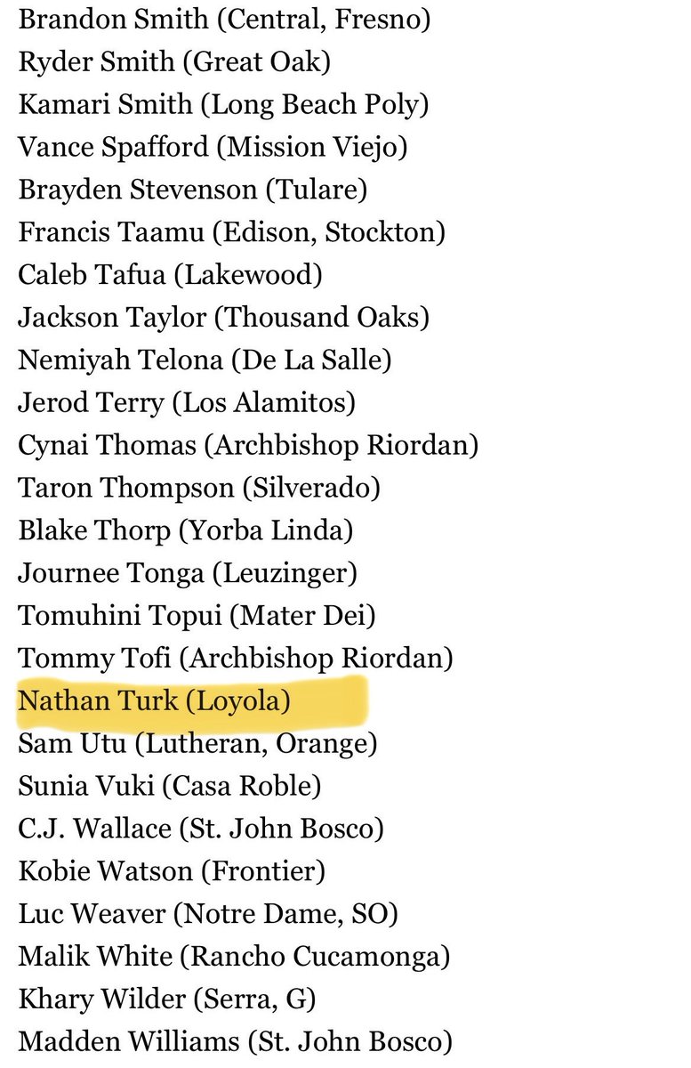 Nathan Turk (@nateturk2026) on Twitter photo Grateful and blessed to make <a href="/CalHiSports/">Cal-Hi Sports</a> All-State Junior Team. <a href="/LoyolaFB/">Loyola Football</a> <a href="/drewcasani/">Drew Casani</a> <a href="/rjpedroarias/">Rick Pedroarias</a> <a href="/latsondheimer/">eric sondheimer</a> Grateful and blessed to make <a href="/CalHiSports/">Cal-Hi Sports</a> All-State Junior Team. <a href="/LoyolaFB/">Loyola Football</a> <a href="/drewcasani/">Drew Casani</a> <a href="/rjpedroarias/">Rick Pedroarias</a> <a href="/latsondheimer/">eric sondheimer</a>