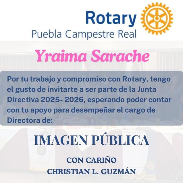 soy_yrasarache's tweet photo. Maravillosa sorpresa y un honor , pertenecer a la junta directiva de club rotario campestre real 
Gracias Christian Guzmán, por la invitación.

#yosoyyrasarache https://t.co/P1u6nMs548