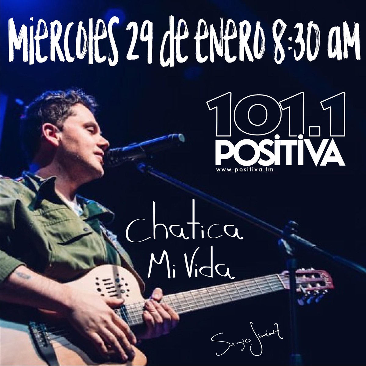 Este miércoles a las 8:30 am nos acompañará en cabina el cantante Sergio Jiménez. 🎼🎧📻🤗💃 pendientes en los 101.1 fm y positiva.fm