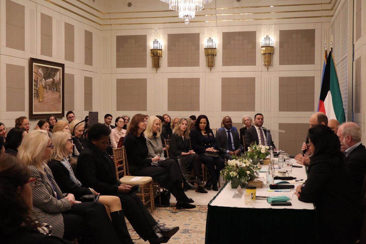 "Toward a More Inclusive Security Council: Challenges &amp; Opportunities” feat. H.E. Tareq Albanai, H.E. Alexander Marschik &amp; Richard Gowan. Panelists discussed #UNSC reform, #IGN &amp; smaller state representation. Grateful to <a href="/KuwaitMissionUN/">Kuwait Mission to the UN 🇰🇼</a> for hosting . #WIF27JAN