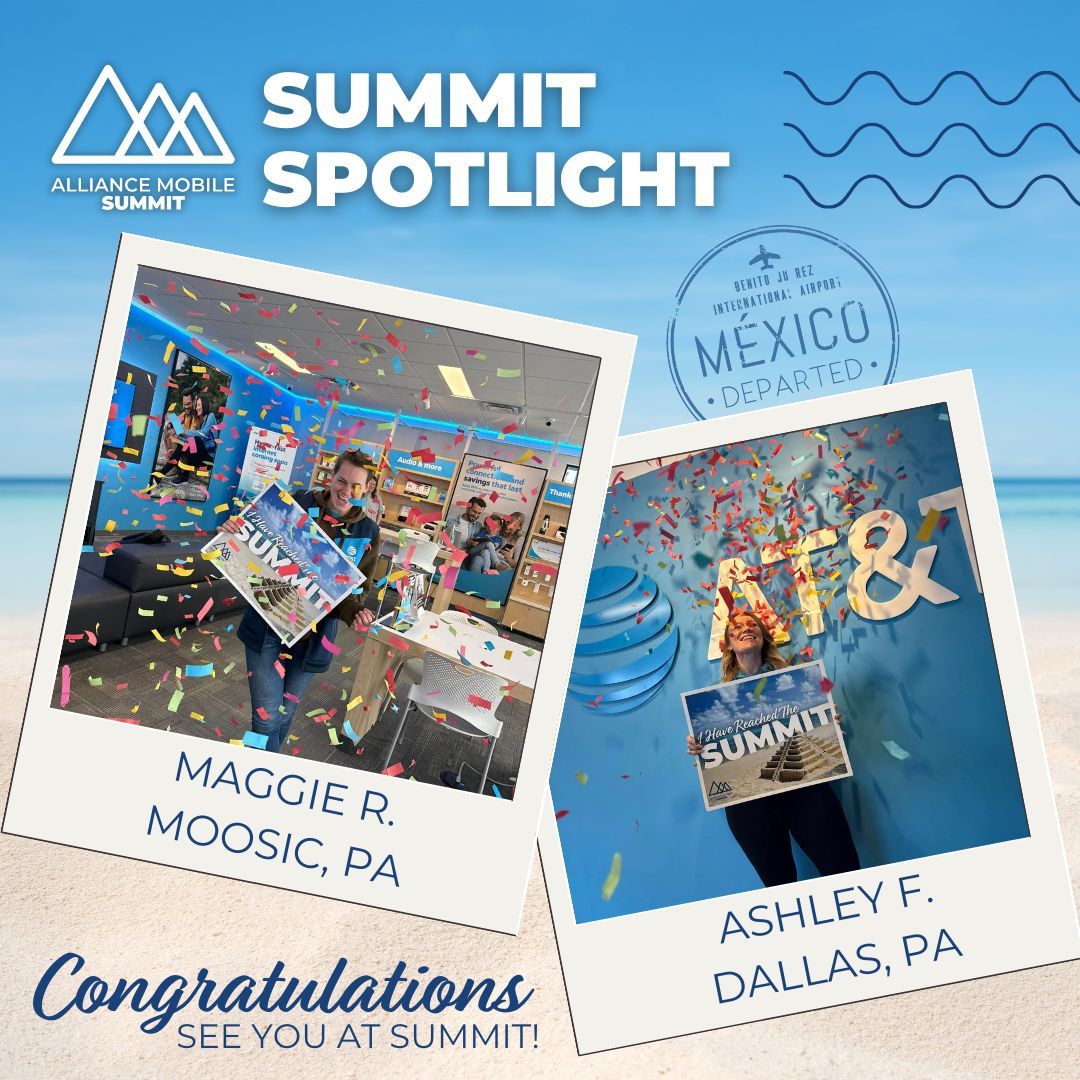 LifeatAlliance's tweet photo. The #SummitSpotlight now shines on Maggie and Ashley, the managers of our Moosic, PA and Dallas, PA stores, respectively. Their DM Andre has called them his Dynamic Duo, and he cannot wait to celebrate with them at Summit! https://t.co/Op03NNO09N