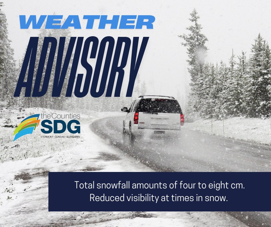 MORNING COMMUTE: Environment Canada has issued a weather advisory for our region, with accumulations of as much as eight centimeters possible as an Alberta clipper moves through tonight and into Wednesday morning.
Tomorrow's commute will be impacted. Drive safely.