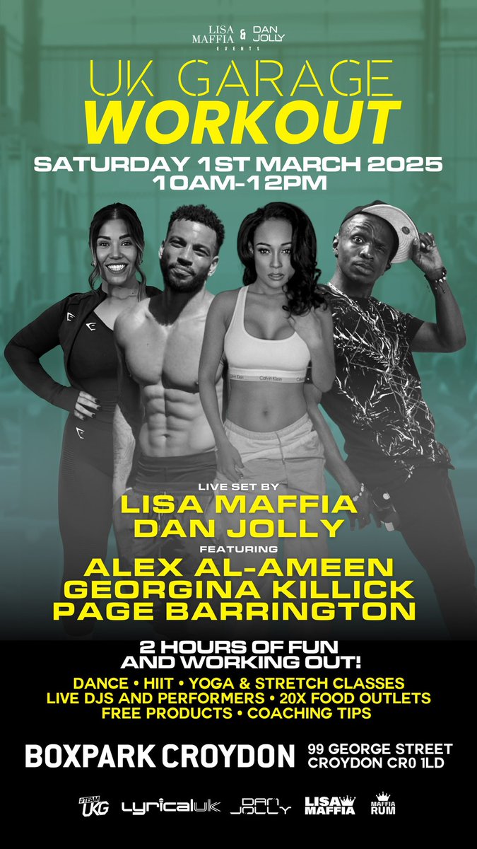 We are super excited to announce our next UK Garage Workout event at Boxpark Croydon!  💪 

Tickets available here: fatsoma.com/e/625e715t/uk-…